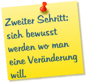 Zweiter Schritt: sich bewusst werden wo man eine Veränderung will.